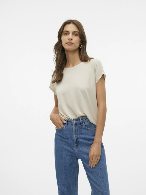 Vero Moda Γυναικείο μπεζ T-shirt Vero Moda Lava