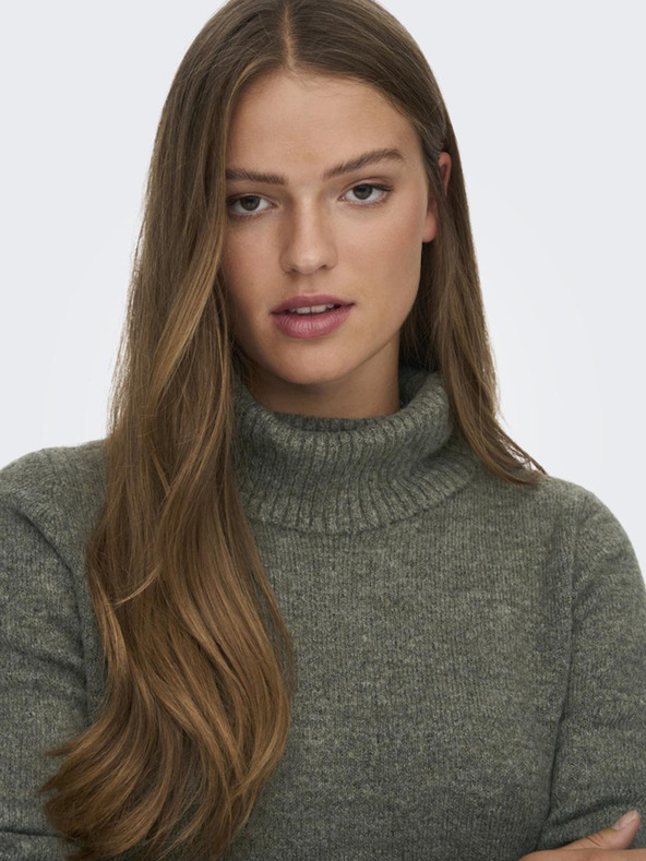 Jacqueline de Yong JDY Elanora Χακί Γυναικείο φόρεμα με πουλόβερ