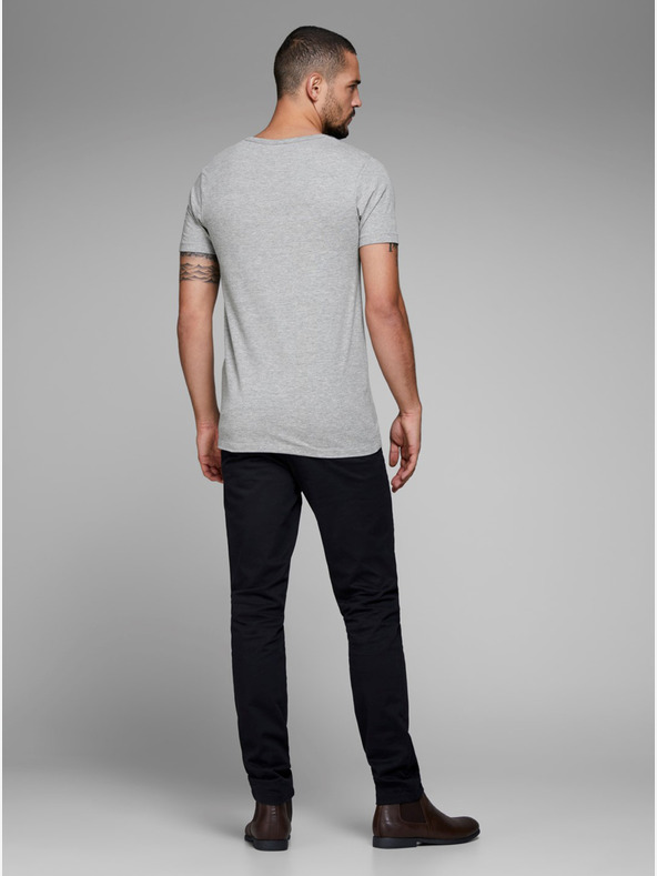 Jack & Jones Ανοιχτό γκρι ριγέ μπλουζάκι Jack & Jones Basic T-shirt