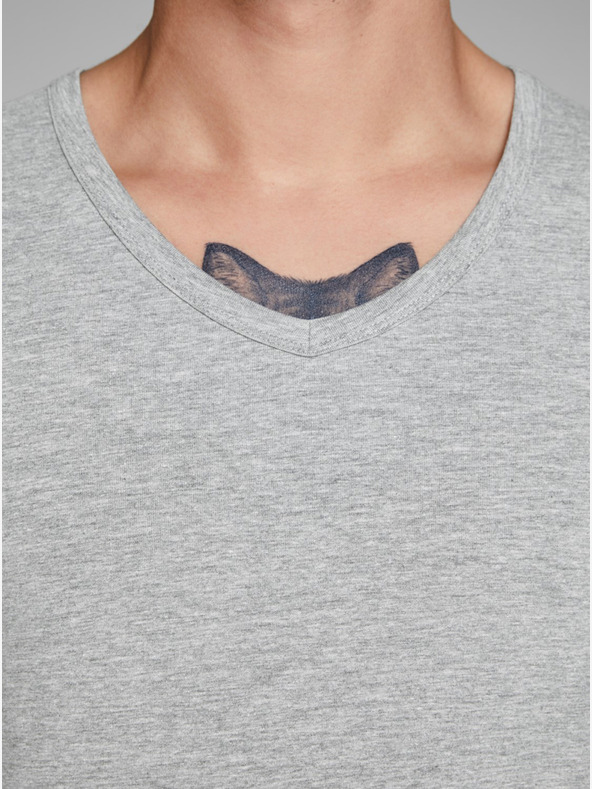 Jack & Jones Ανοιχτό γκρι ριγέ μπλουζάκι Jack & Jones Basic T-shirt