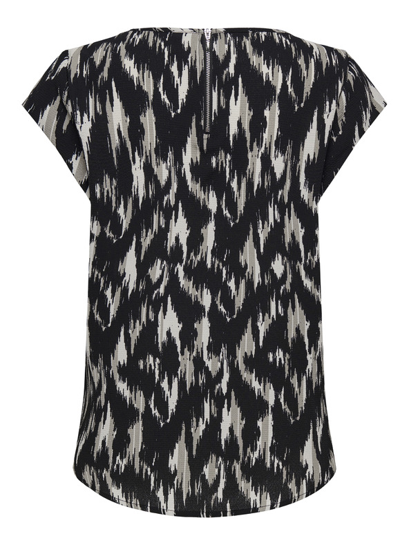 ONLY Μπεζ και μαύρη γυναικεία μπλούζα με σχέδιο ONLY Vic