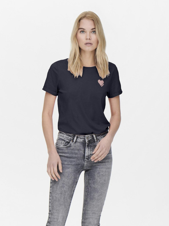 ONLY Μπλε σκούρο γυναικείο μπλουζάκι ΜΟΝΟ Kita