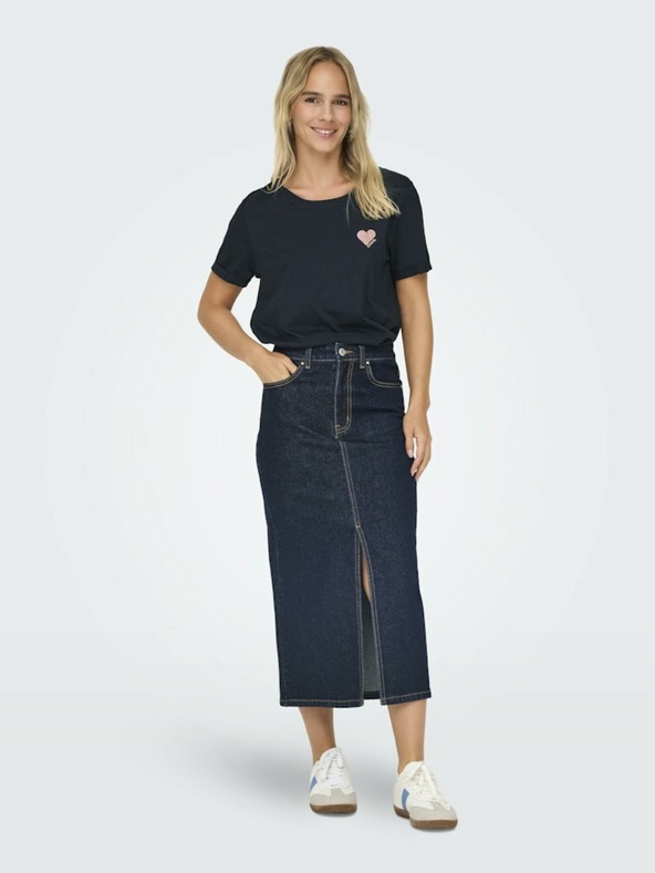 ONLY Μπλε σκούρο γυναικείο μπλουζάκι ΜΟΝΟ Kita