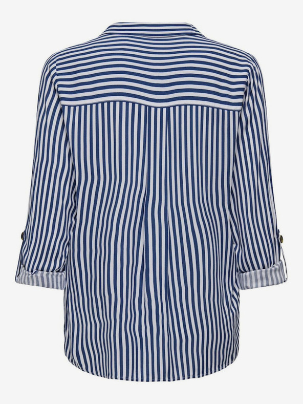 ONLY Λευκό και μπλε γυναικείο ριγέ πουκάμισο ONLY Yasmin