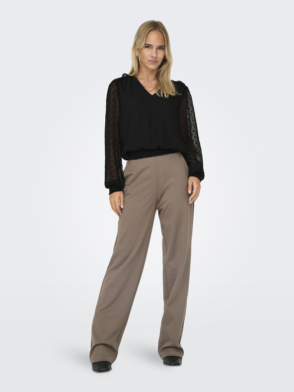 ONLY Μαύρη γυναικεία μπλούζα ΜΟΝΟ Elmira