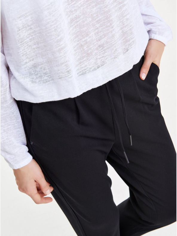 ONLY Μαύρο ψηλόμεσο κρουαζέ παντελόνι ONLY Poptrash