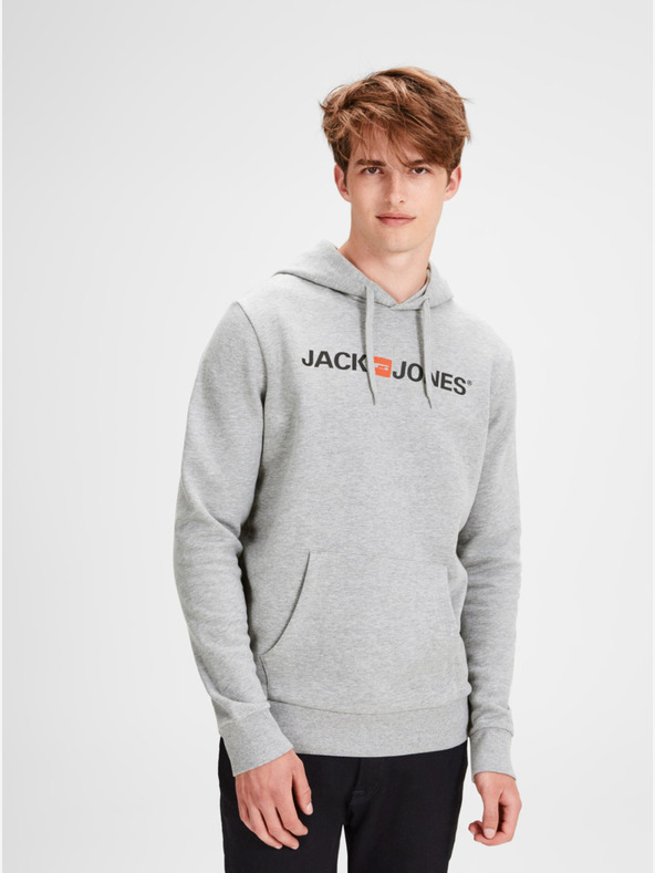Jack & Jones Grey brindle printed hoodie Jack & Jones