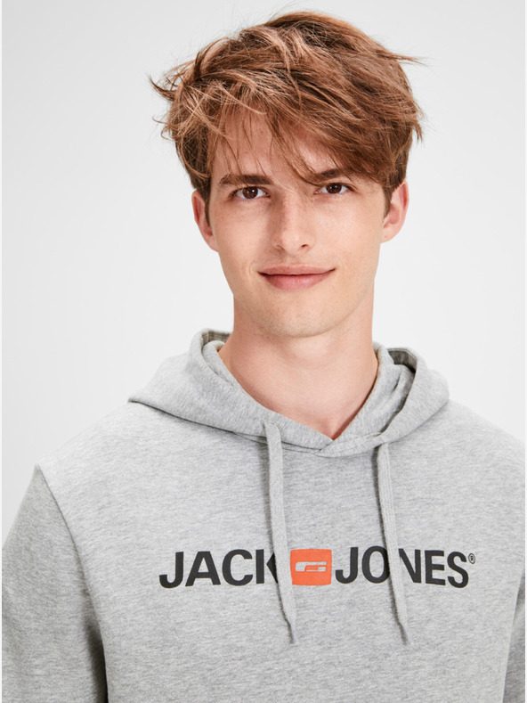 Jack & Jones Grey brindle printed hoodie Jack & Jones