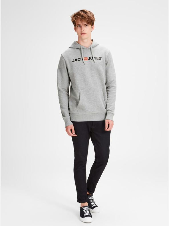 Jack & Jones Grey brindle printed hoodie Jack & Jones