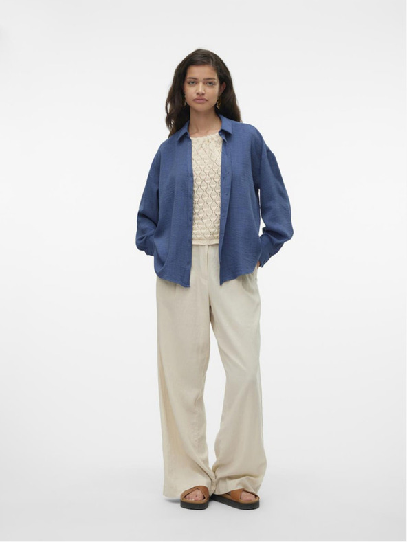 Vero Moda Μπλε γυναικείο πουκάμισο Vero Moda Melaney