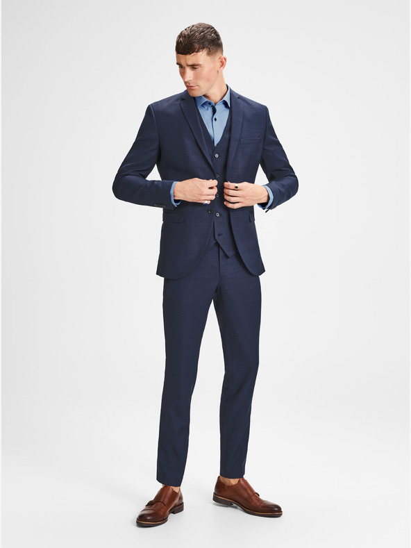 Jack & Jones Jack & Jones Laris σκούρο μπλε σακάκι από μάλλινο μείγμα κοστούμι