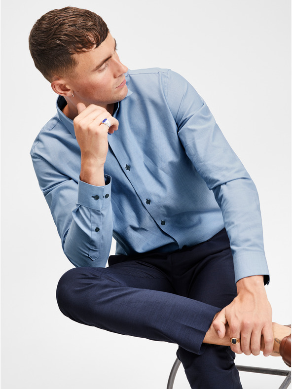 Jack & Jones Jack & Jones Laris σκούρο μπλε παντελόνι κοστούμι από μάλλινο μείγμα