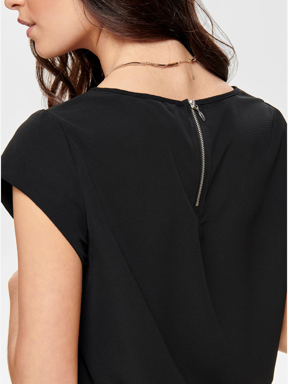 ONLY Μαύρη μπλούζα με φερμουάρ στην πλάτη ONLY Vic