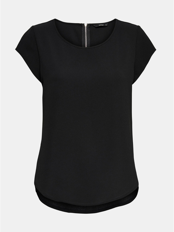 ONLY Μαύρη μπλούζα με φερμουάρ στην πλάτη ONLY Vic