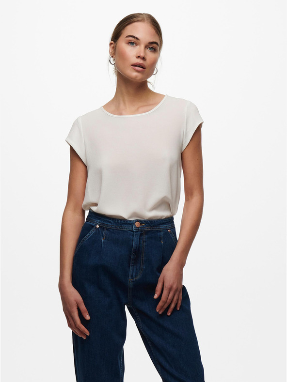 ONLY Κρεμ μπλούζα με φερμουάρ στην πλάτη ΜΟΝΟ Vic