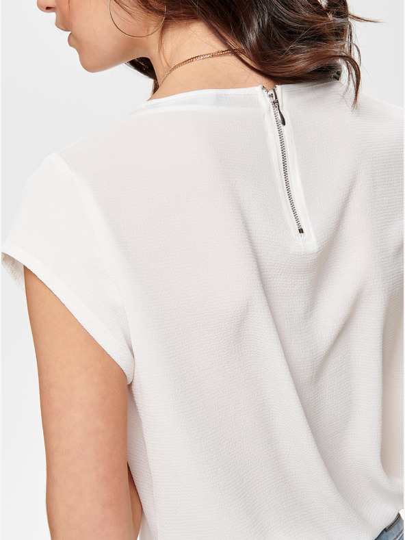 ONLY Κρεμ μπλούζα με φερμουάρ στην πλάτη ΜΟΝΟ Vic
