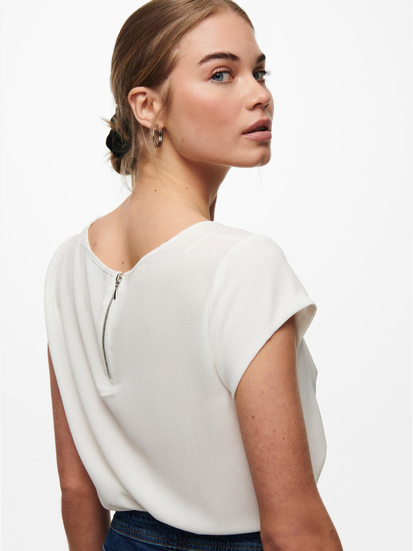 ONLY Κρεμ μπλούζα με φερμουάρ στην πλάτη ΜΟΝΟ Vic