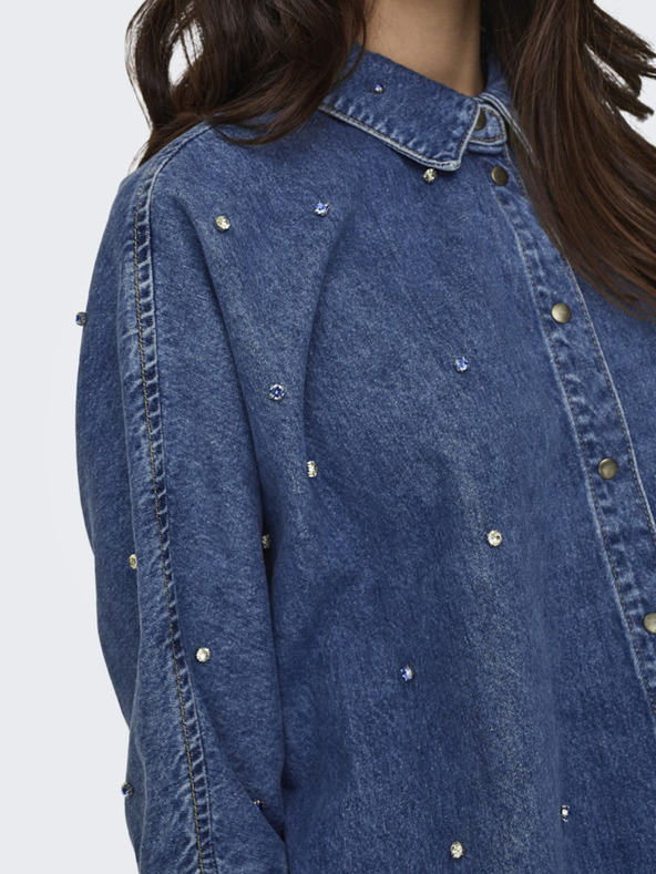 ONLY Γυναικείο μπλε πουκάμισο από τζιν ONLY Grace