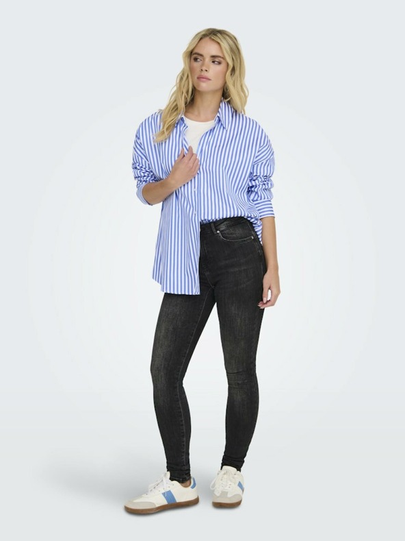 Jacqueline de Yong Λευκό και μπλε JDY γυναικείο ριγέ πουκάμισο Vesper