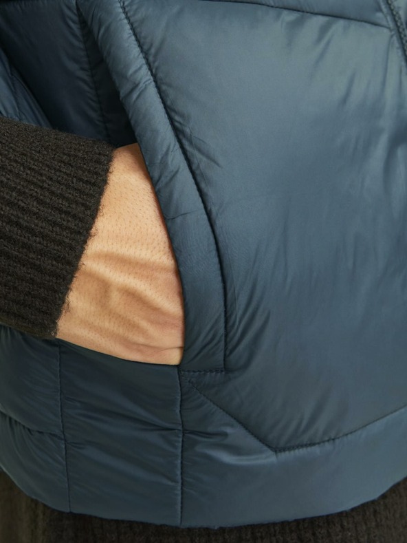 Jack & Jones Μαύρο και μπλε ανδρικό καπιτονέ γιλέκο Jack & Jones