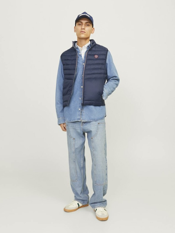 Jack & Jones Μπλε σκούρο ανδρικό καπιτονέ γιλέκο Jack & Jones