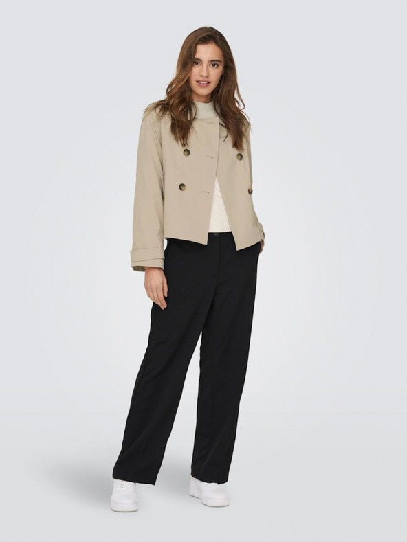 ONLY Μπεζ γυναικεία κοντή καμπαρντίνα ONLY April