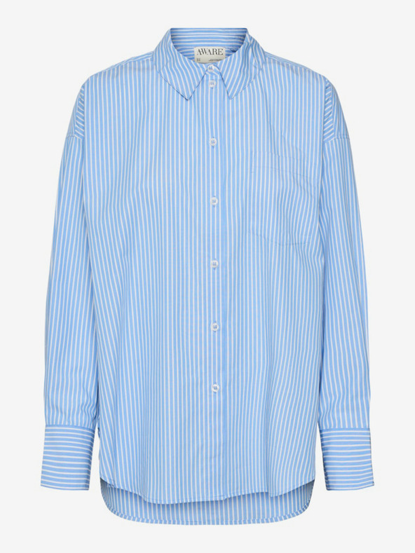 AWARE by VERO MODA Μπλε γυναικείο ριγέ μπλουζάκι AWARE της VERO MODA