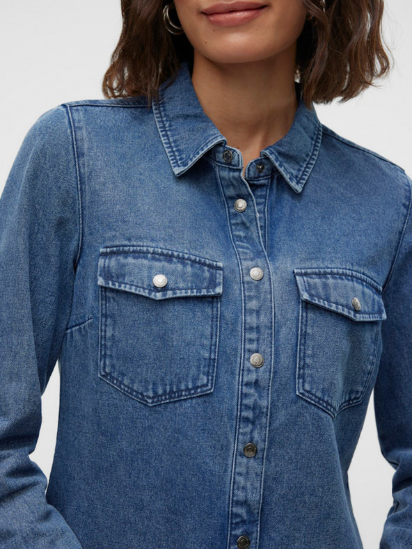 Vero Moda Μπλε γυναικείο τζιν πουκάμισο Vero Moda Jennie