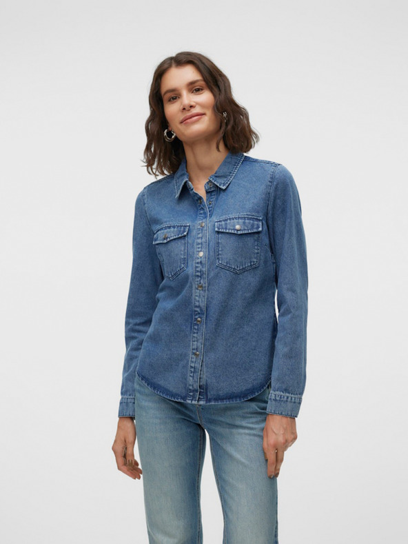 Vero Moda Μπλε γυναικείο τζιν πουκάμισο Vero Moda Jennie