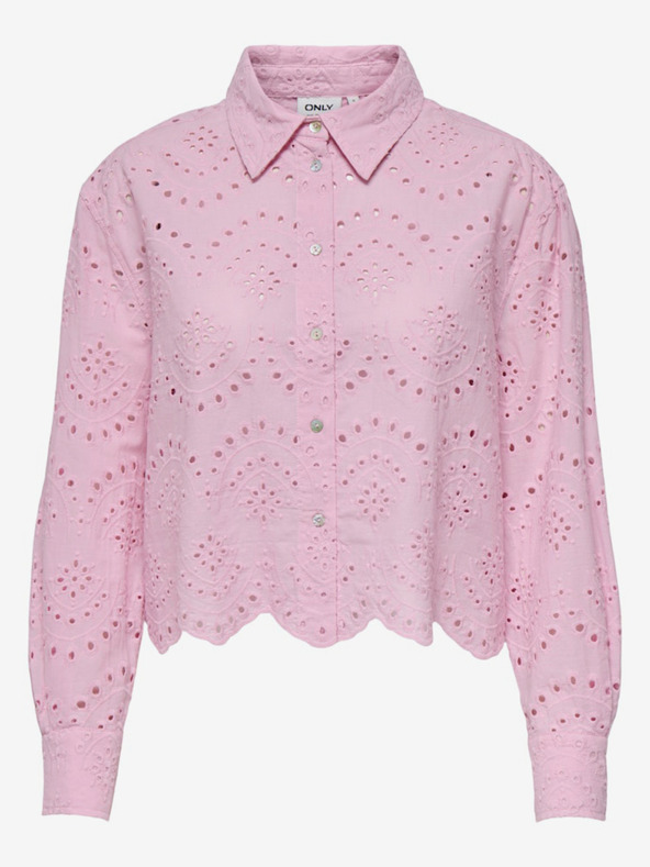 ONLY Ροζ γυναικείο μπλουζάκι ΜΟΝΟ