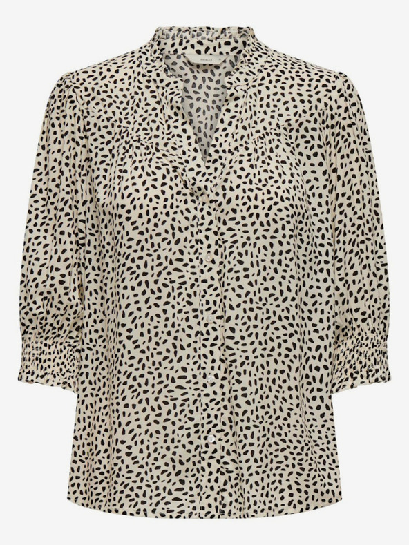 ONLY Μαύρη και κρεμ γυναικεία μπλούζα με σχέδιο ΜΟΝΟ Raya