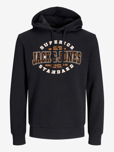 Jack & Jones Μαύρο ανδρικό φούτερ Jack & Jones με λογότυπο