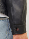 Jack & Jones Μαύρο ανδρικό δερμάτινο μπουφάν Jack & Jones Dylan