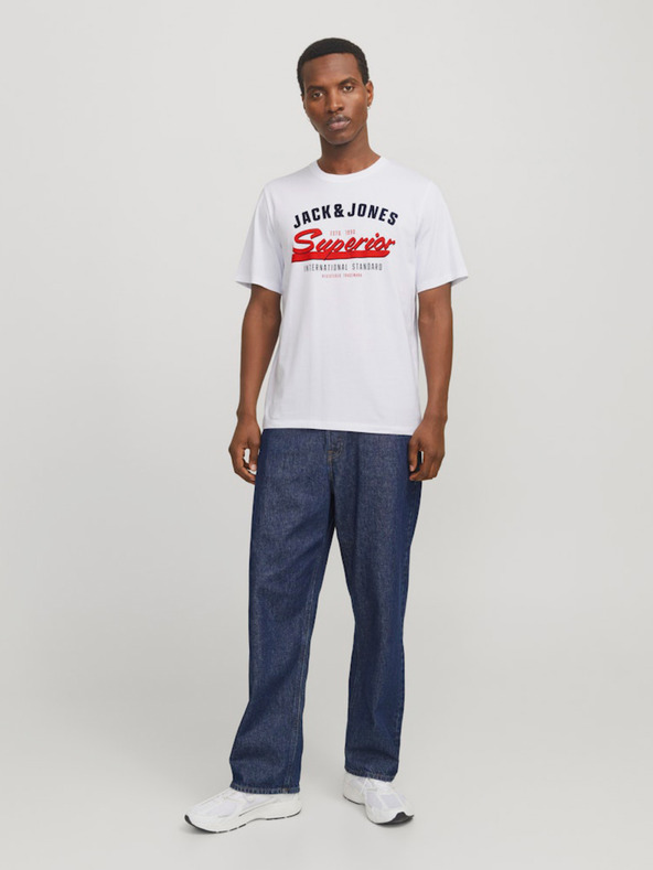 Jack & Jones Λευκό ανδρικό πουκάμισο Jack & Jones με λογότυπο