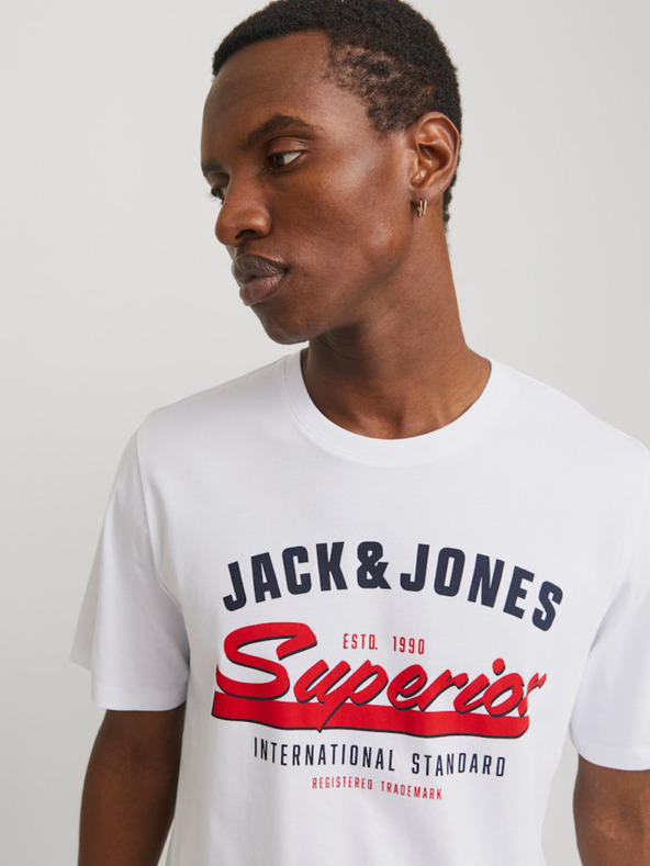 Jack & Jones Λευκό ανδρικό πουκάμισο Jack & Jones με λογότυπο
