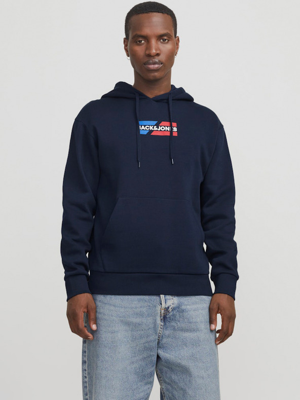 Jack & Jones Σκούρο μπλε ανδρικό Jack & Jones Corp Hoodie
