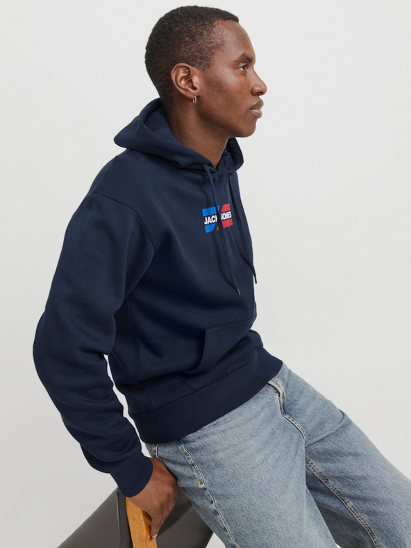 Jack & Jones Σκούρο μπλε ανδρικό Jack & Jones Corp Hoodie