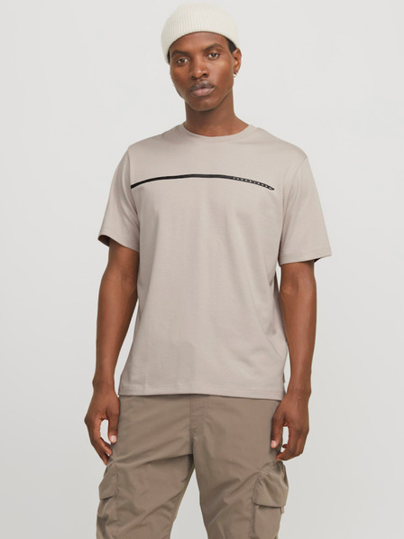Jack & Jones Jack & Jones Fusion Μπεζ ανδρικό μπλουζάκι