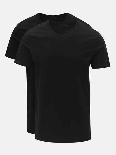 Jack & Jones Σετ από δύο μαύρα βασικά μπλουζάκια με λαιμόκοψη Jack & Jones
