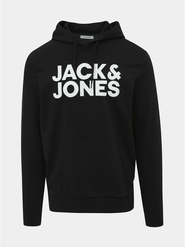 Jack & Jones Μαύρο φούτερ με κουκούλα Jack & Jones