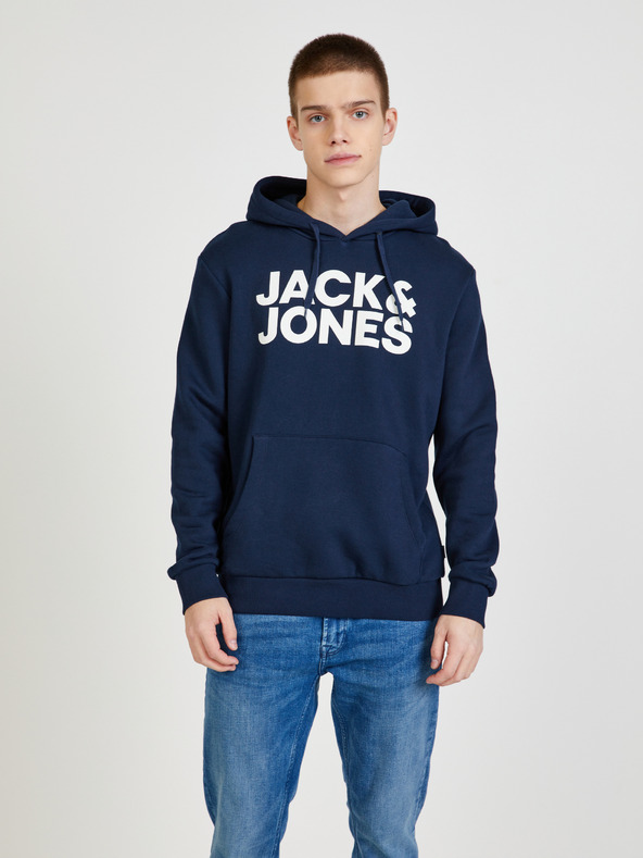 Jack & Jones Σκούρο μπλε φούτερ με κουκούλα Jack & Jones