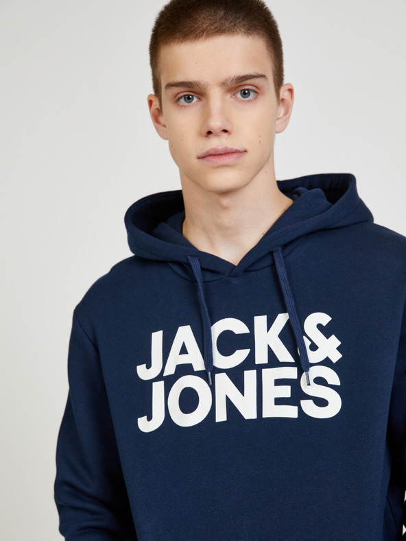 Jack & Jones Σκούρο μπλε φούτερ με κουκούλα Jack & Jones
