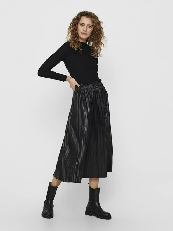 ONLY Μαύρο πουκάμισο ONLY Emma με ραβδώσεις