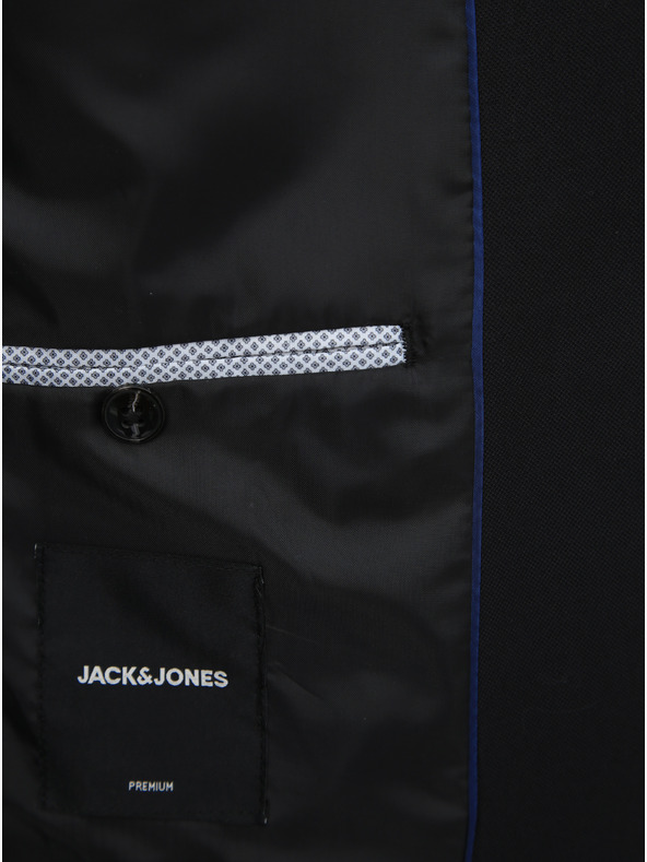 Jack & Jones Μαύρο ανδρικό μάλλινο σακάκι Jack & Jones Solaris