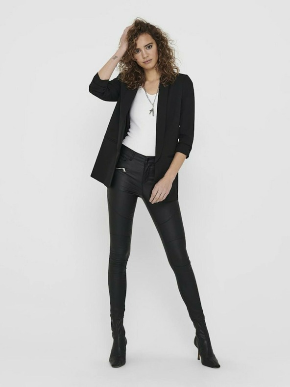 ONLY Μαύρο μακρύ μπουφάν ONLY Elly