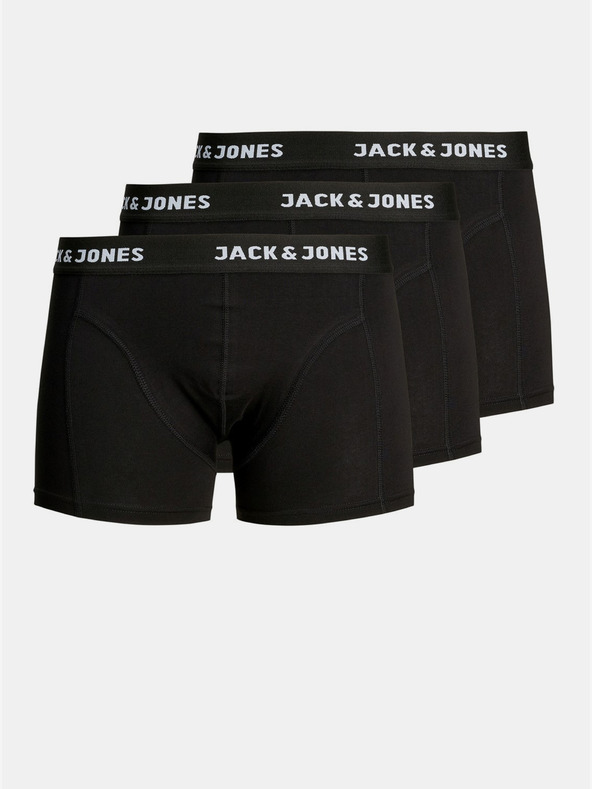 Jack & Jones Σετ τριών μαύρων μποξεράκια Jack & Jones Anthony