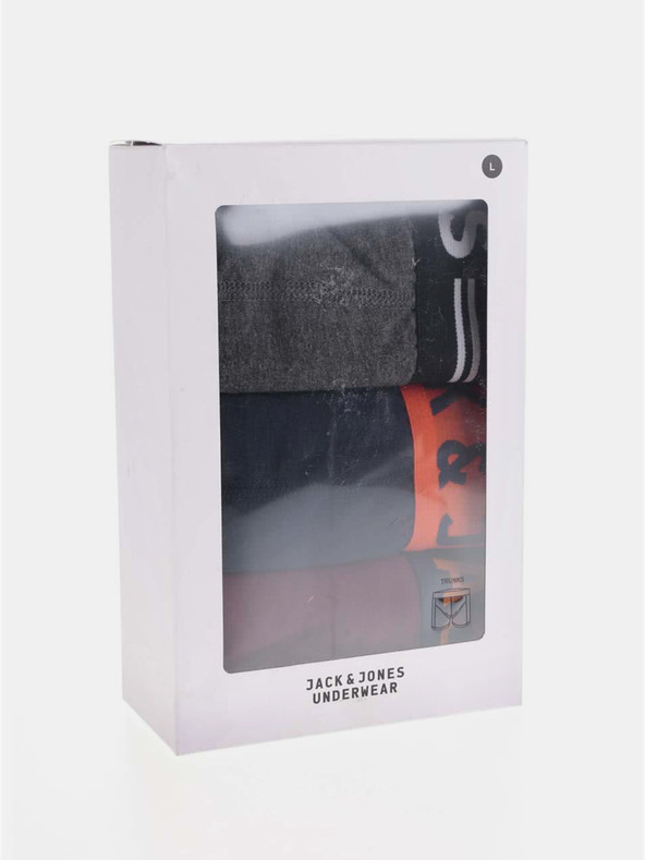 Jack & Jones Σετ τριών ανδρικών μποξεράκια Jack & Jones Lichfield σε μπορντό, ναυτικό και γκρι χρώμα