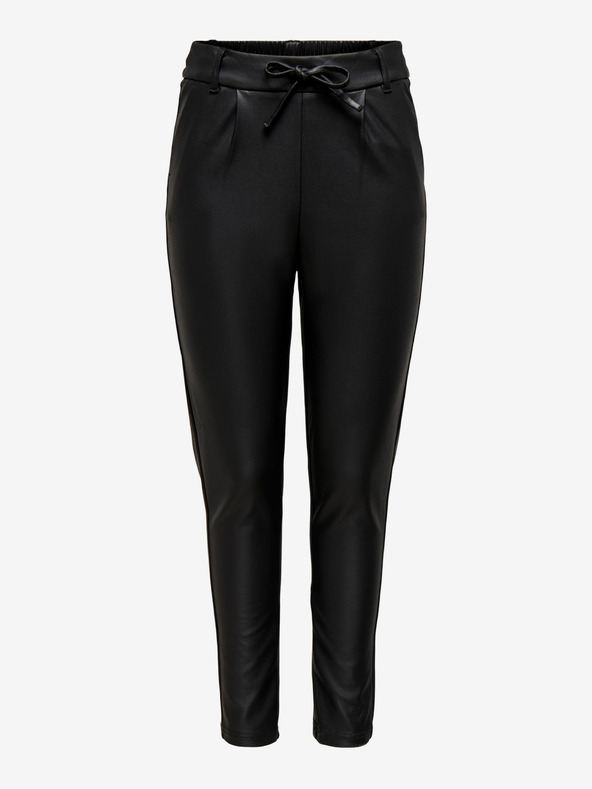 ONLY Μαύρο γυναικείο παντελόνι από δερματίνη ΜΟΝΟ Pop Trash