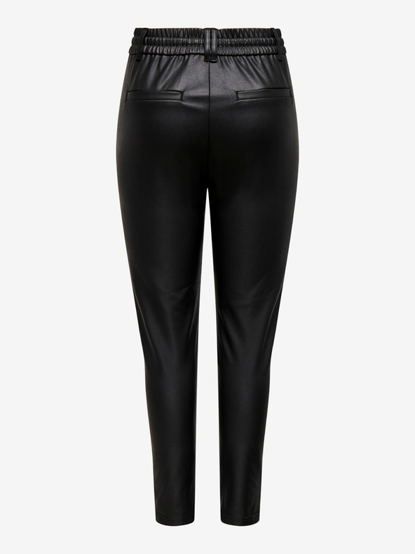 ONLY Μαύρο γυναικείο παντελόνι από δερματίνη ΜΟΝΟ Pop Trash