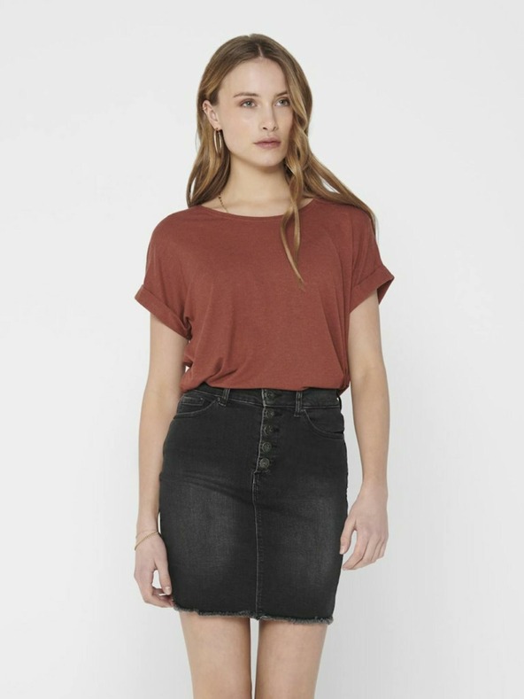 ONLY Καφέ βασικό μπλουζάκι ΜΟΝΟ